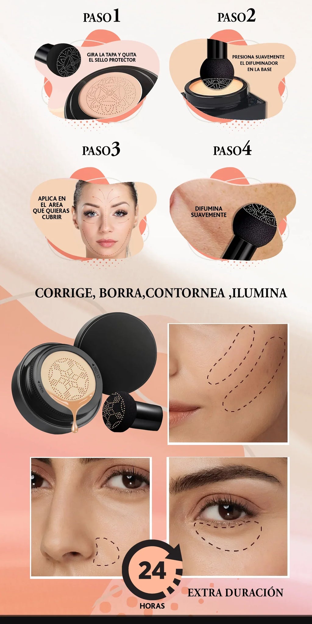BASE CUSHION  DE ALTA COBERTURA